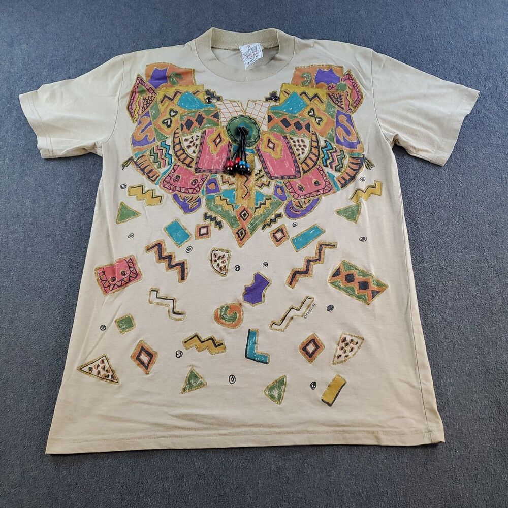 Vintage 1993 KWBL Los Angeles wearable art tshirt Beige